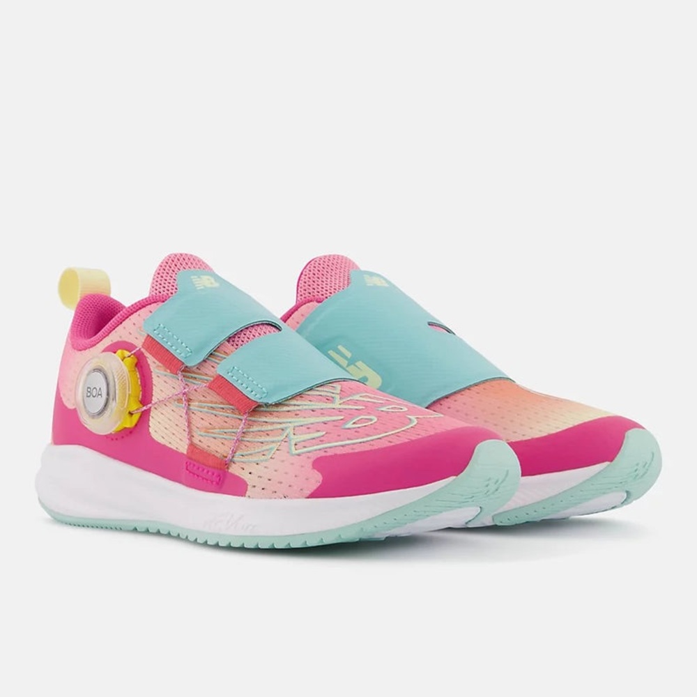 Size 1 Youth New Balance Kids Vibrant Pink and Aqua Sneakers